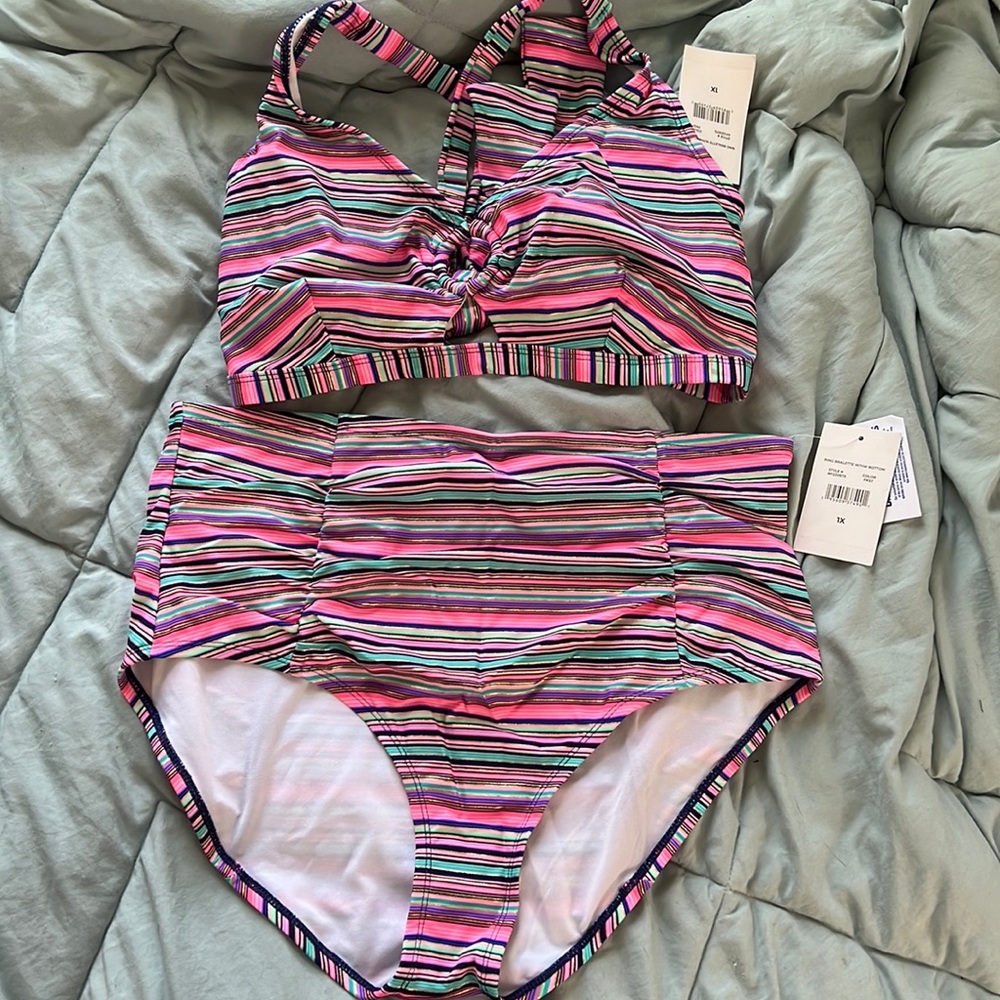 NWT Striped Bathing Suit